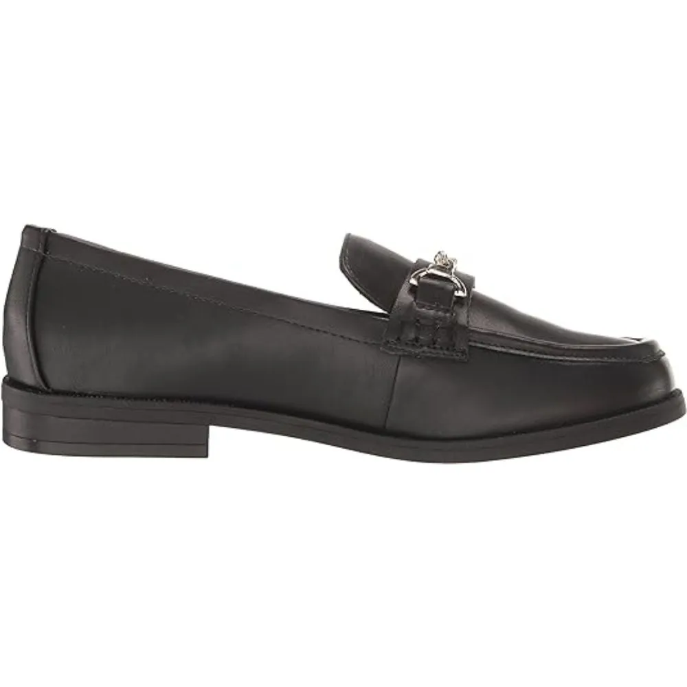 Pastry Black Leather Anne Klein Loafer Flats