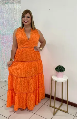 Plus Orange Maxi Dress