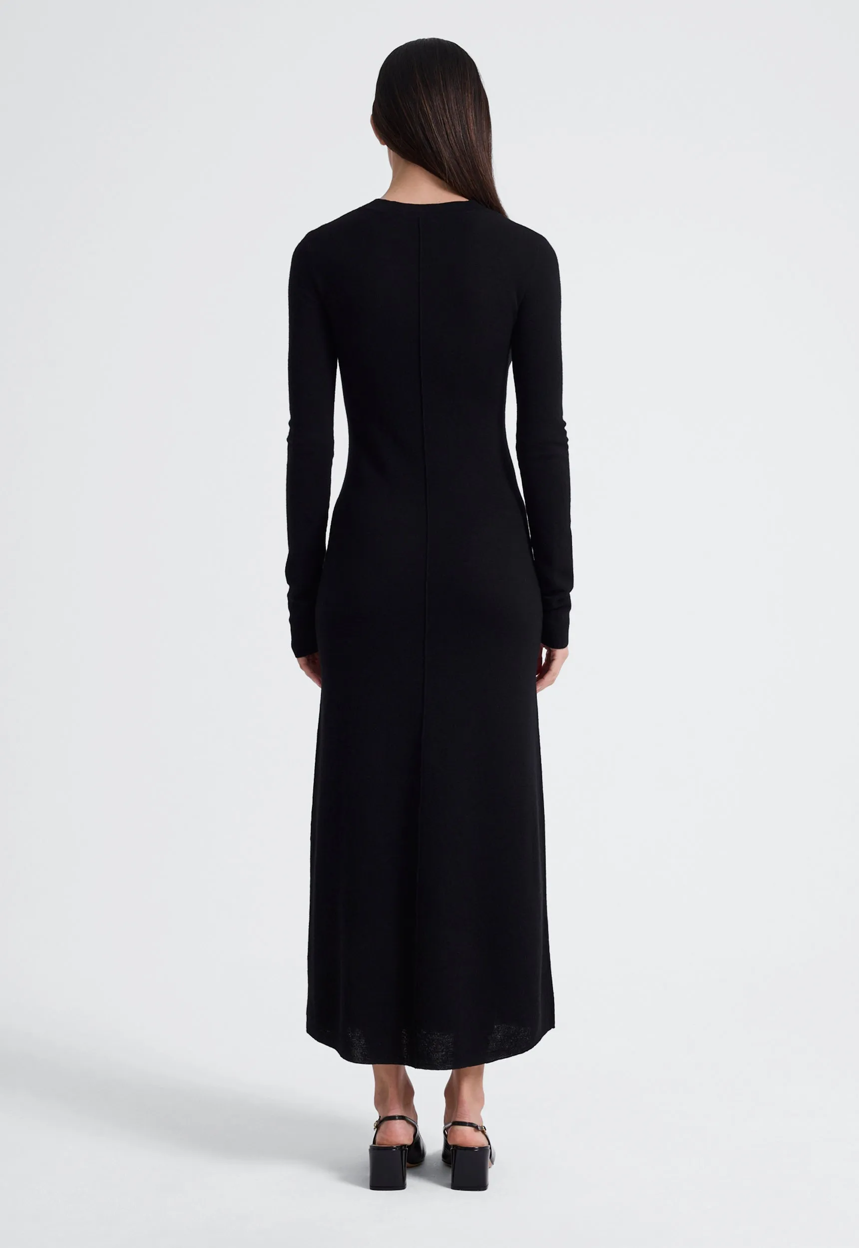 Puzzle Wool Midi Dress - Black
