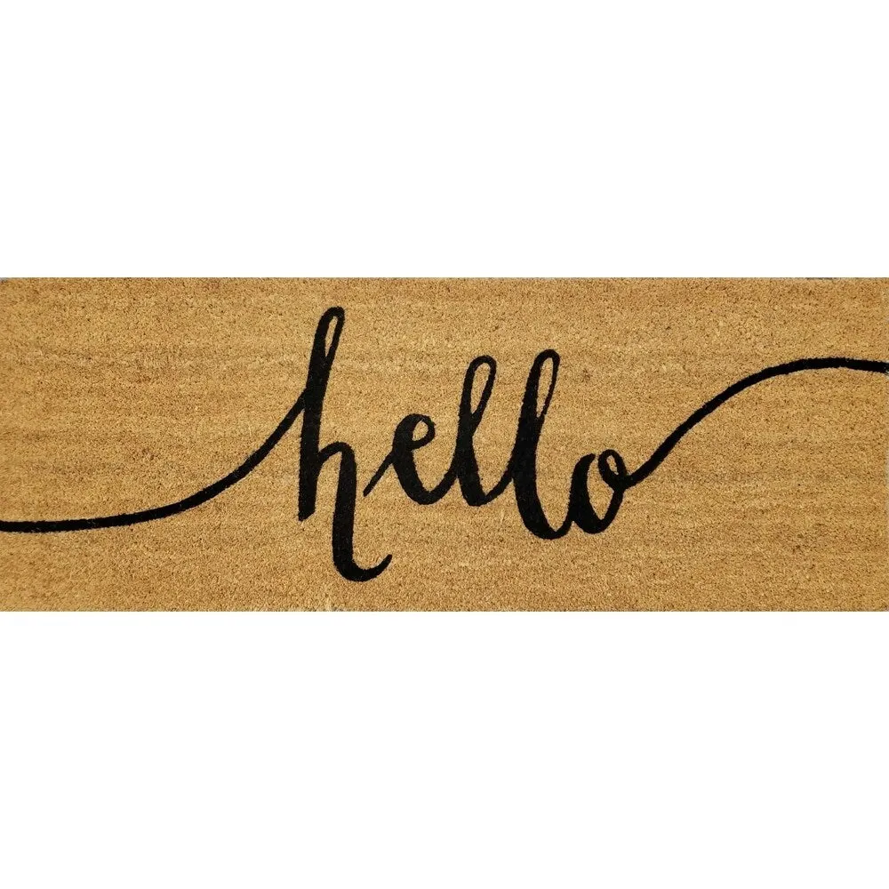 "Hello" Large Coir Double Door Mat