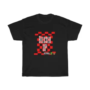 Red Checkered " Blessed Up" Tee 