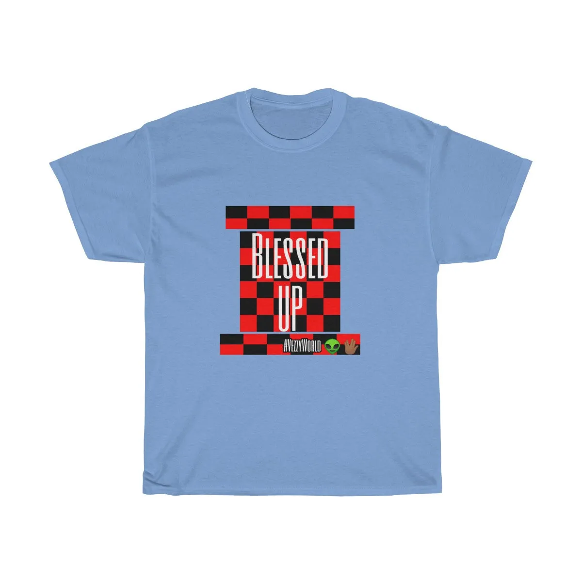 Red Checkered " Blessed Up" Tee 