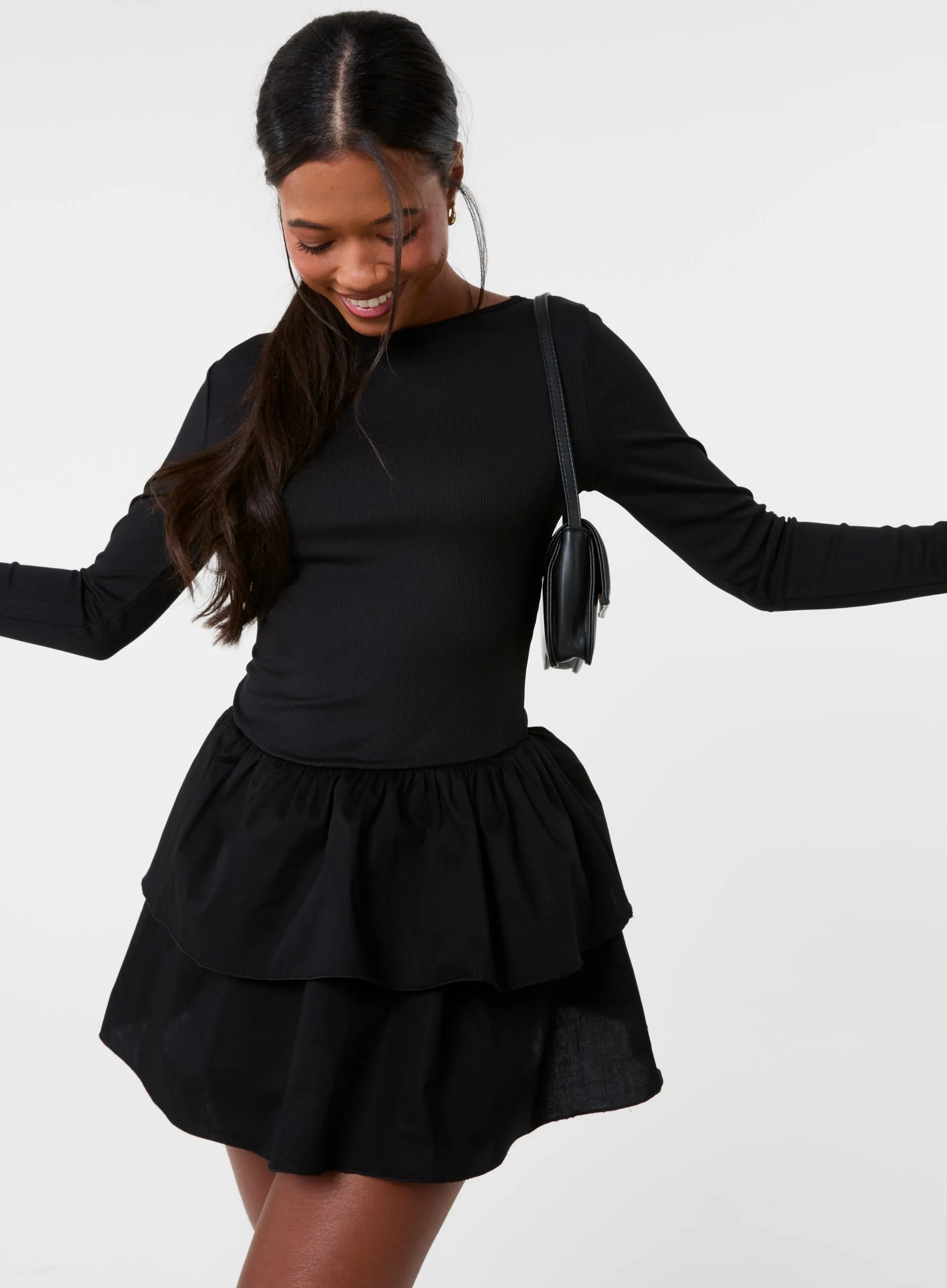 Rib Dress With RaRa Skirt