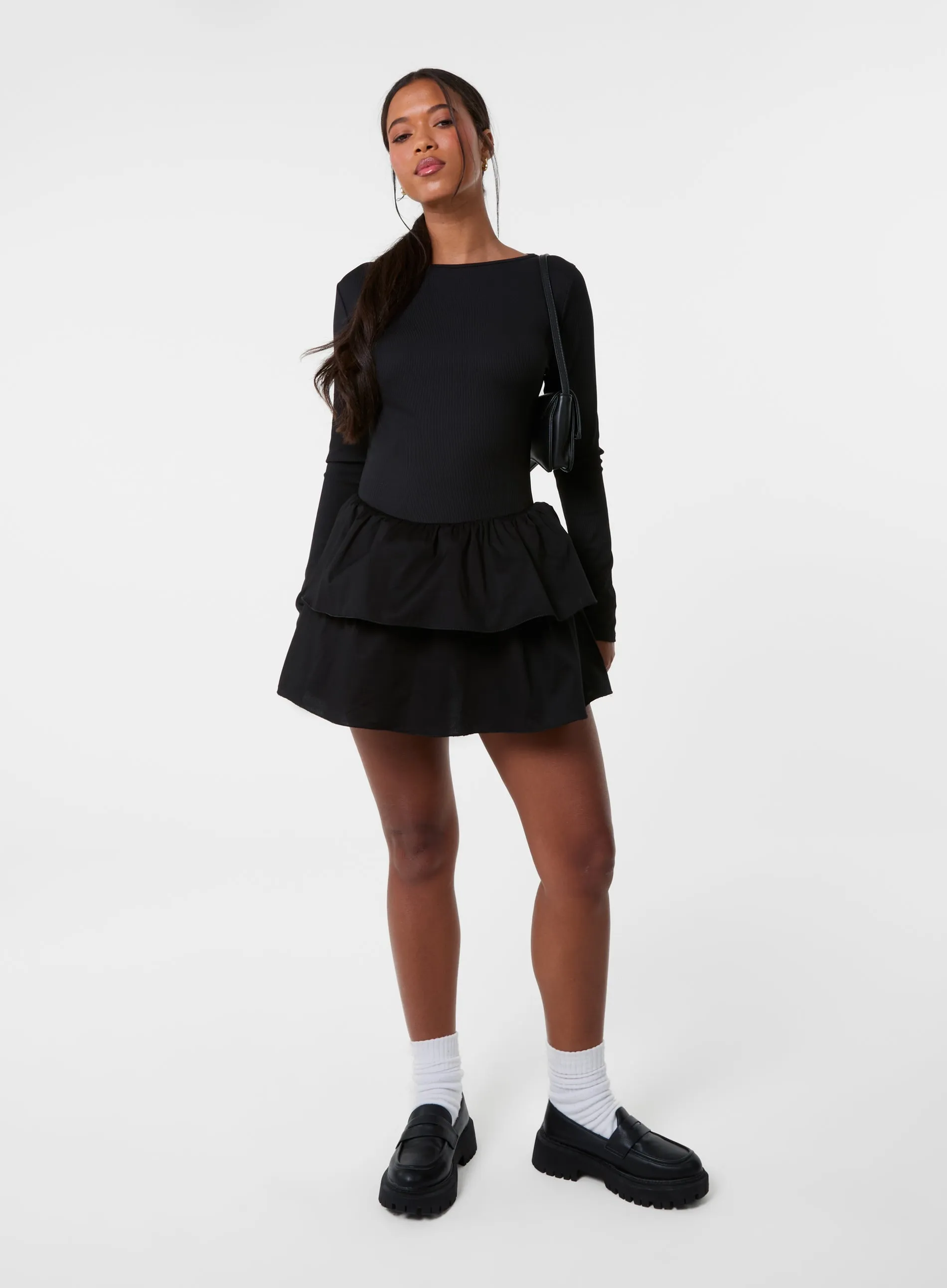 Rib Dress With RaRa Skirt