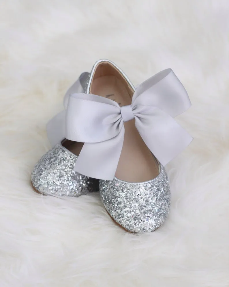 Rock Glitter Mary Jane with Satin Bow