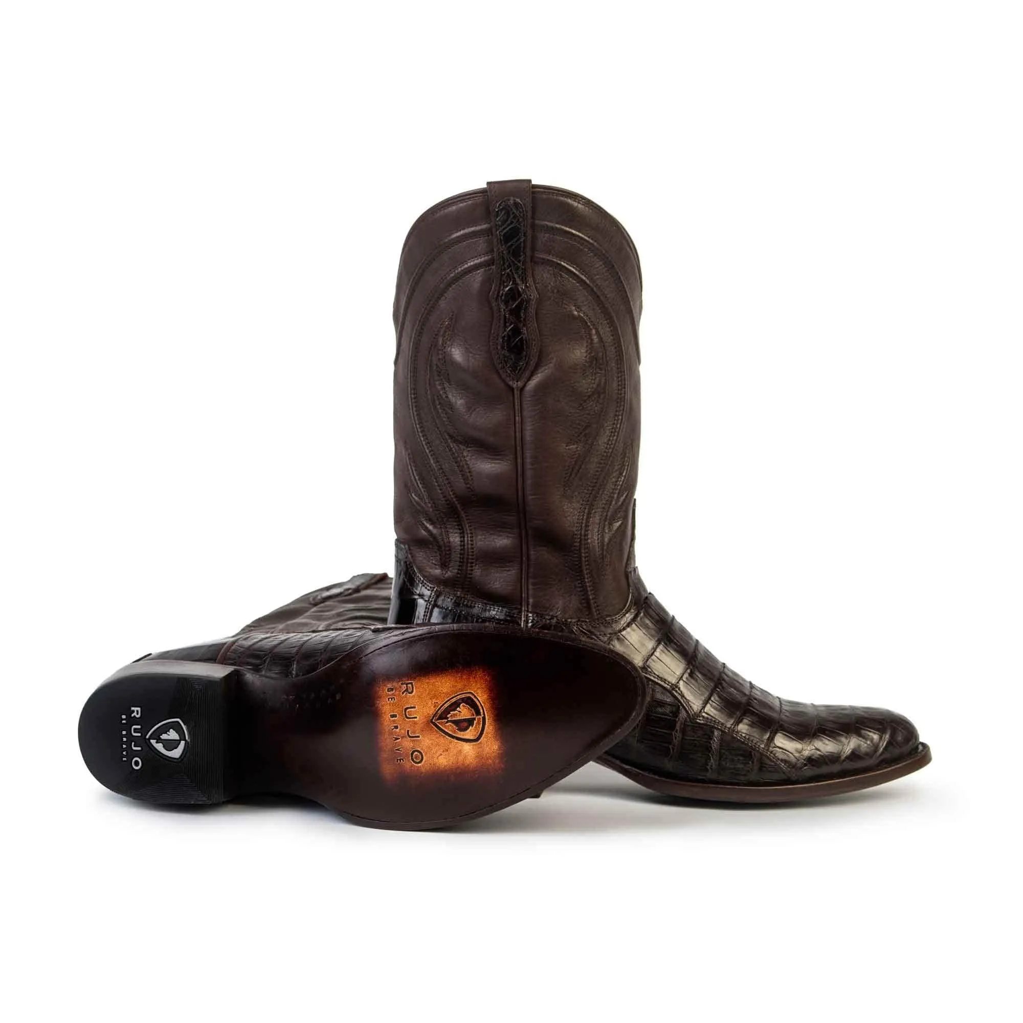 Rujo Boots Men's The Blake Chocolate Caiman Tail Boots