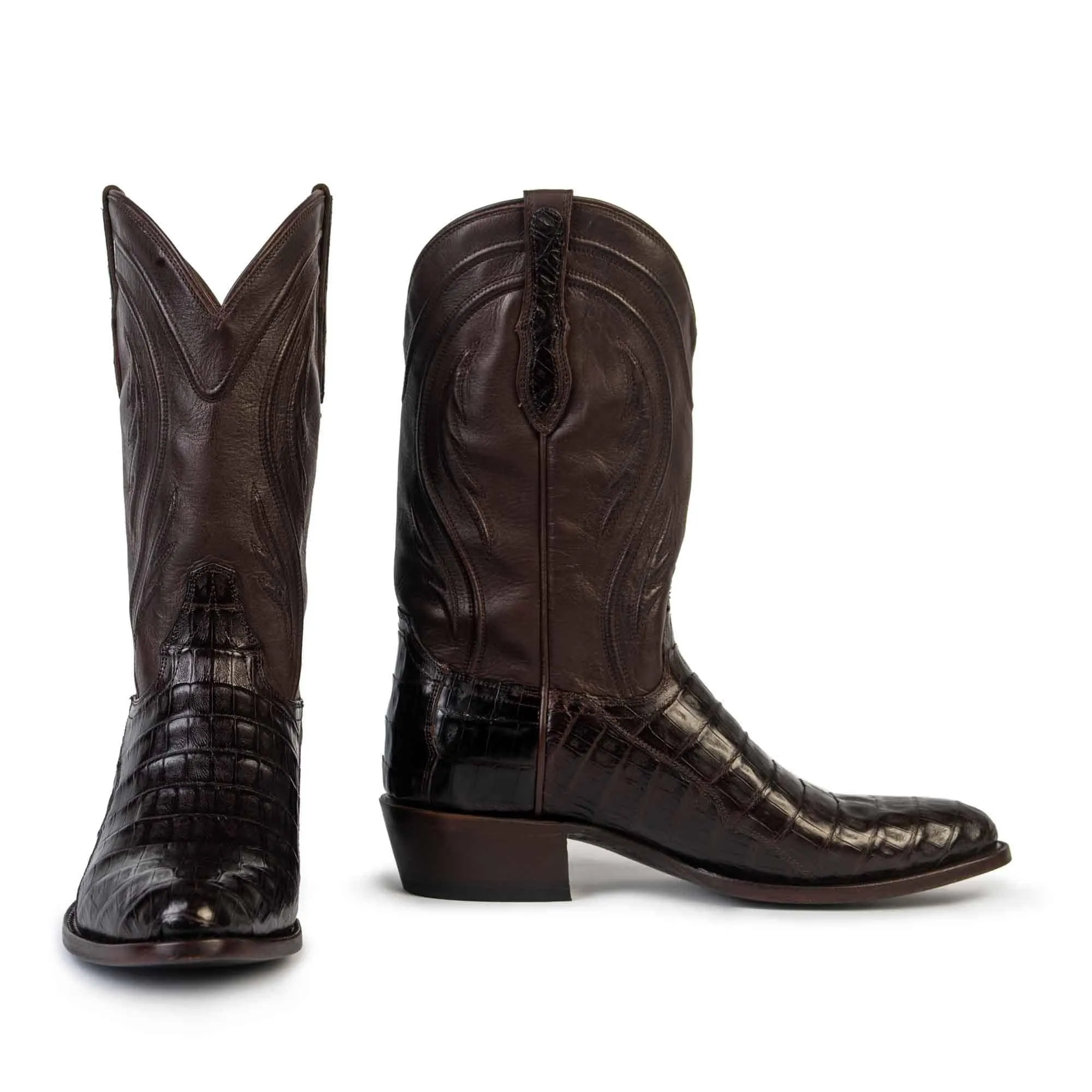 Rujo Boots Men's The Blake Chocolate Caiman Tail Boots