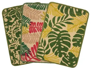 SARAL HOME EASY LIVING Saral Home Jute Printed Doormat Set of 3 (Multi, 40X60 Cm), Large Rectangle