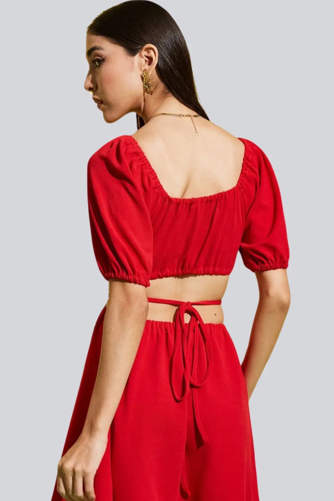Seductive Lace Tie Back Mini Dress