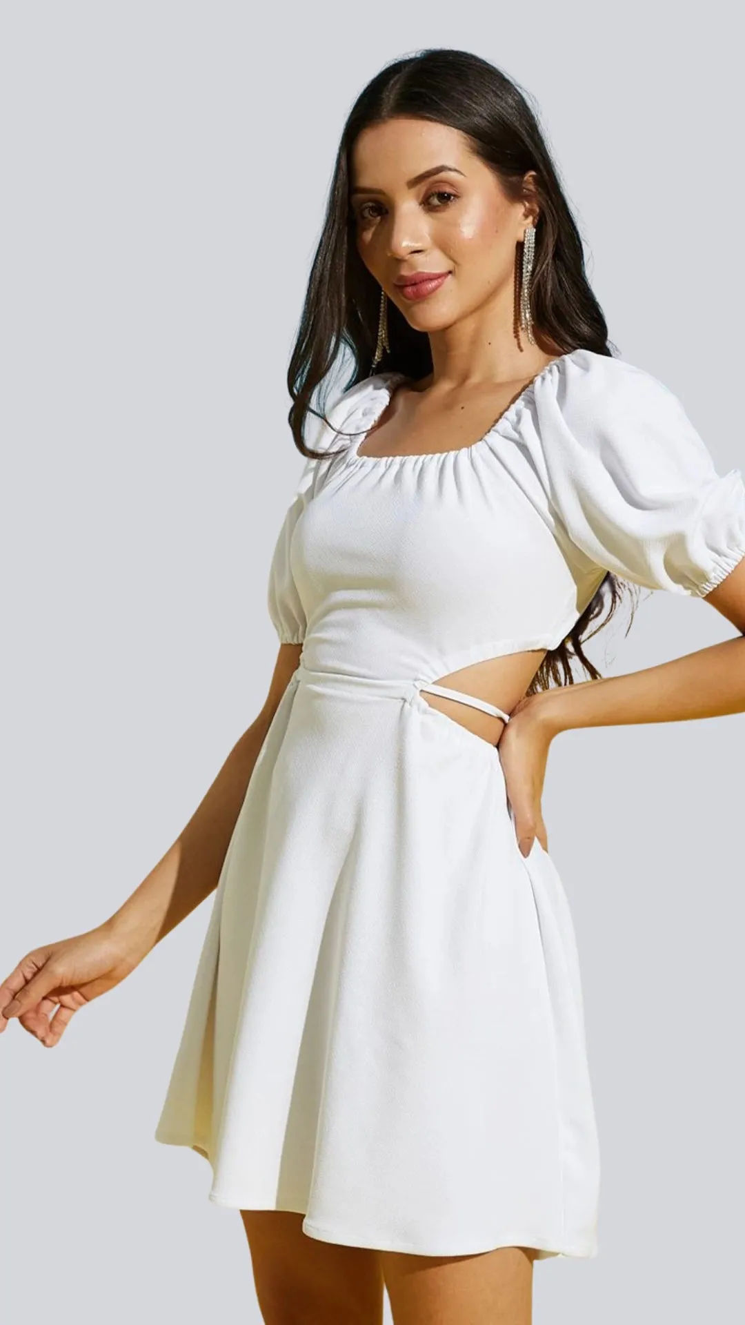 Seductive Lace Tie Back Mini Dress