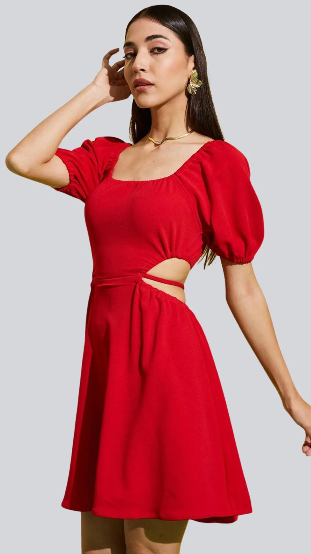 Seductive Lace Tie Back Mini Dress