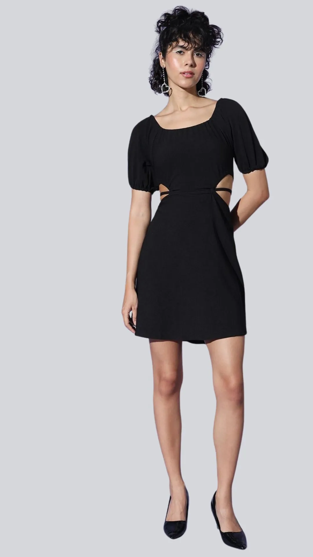 Seductive Lace Tie Back Mini Dress