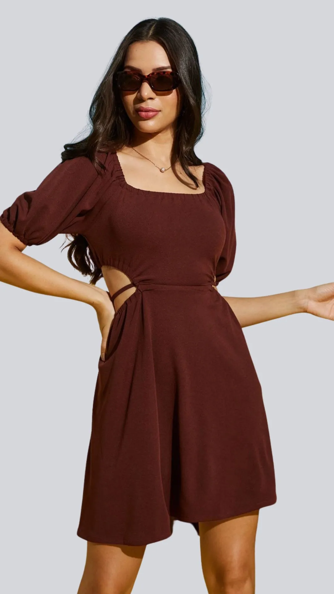 Seductive Lace Tie Back Mini Dress