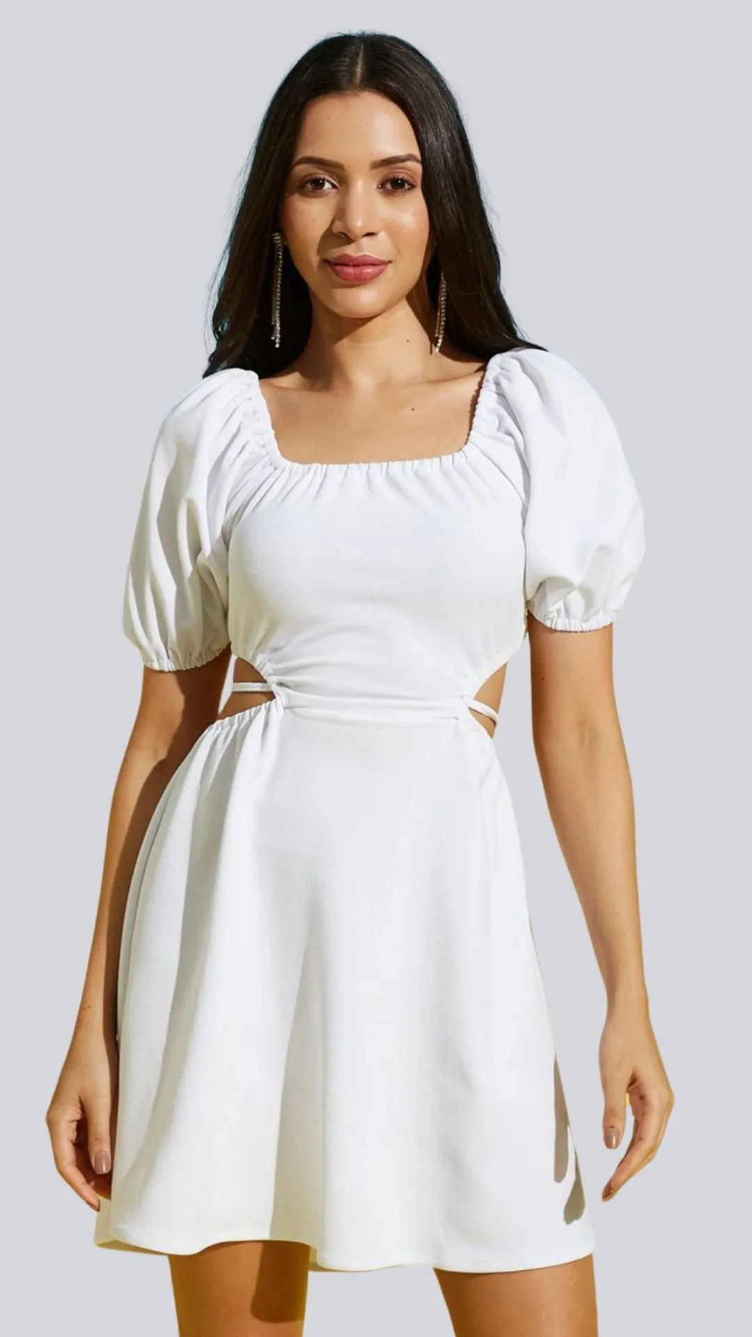 Seductive Lace Tie Back Mini Dress