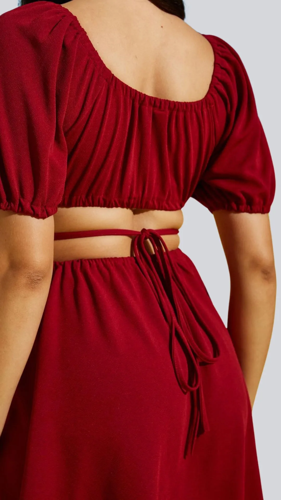 Seductive Lace Tie Back Mini Dress