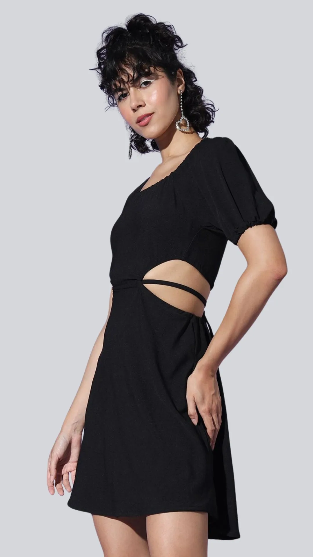 Seductive Lace Tie Back Mini Dress