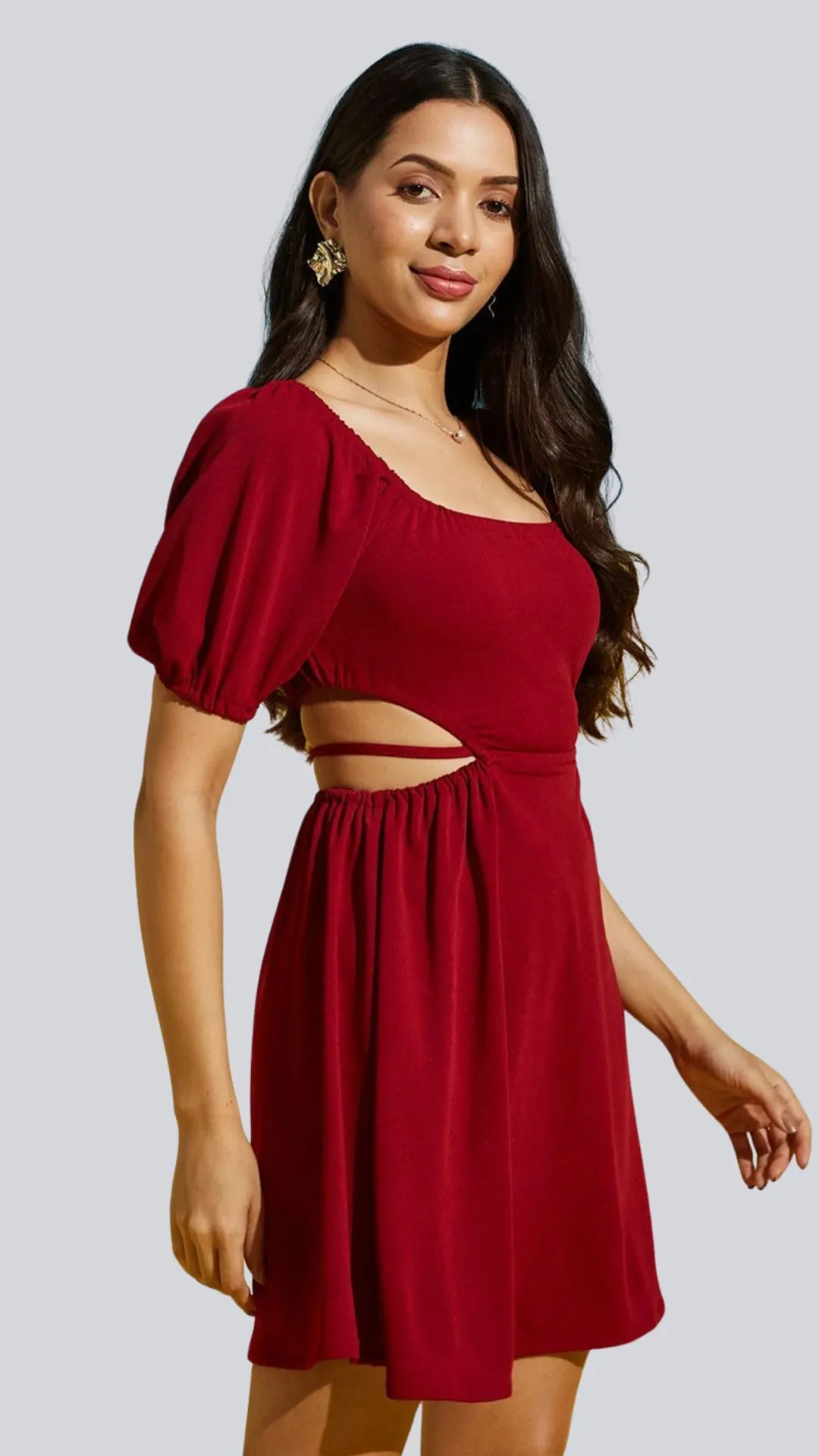 Seductive Lace Tie Back Mini Dress