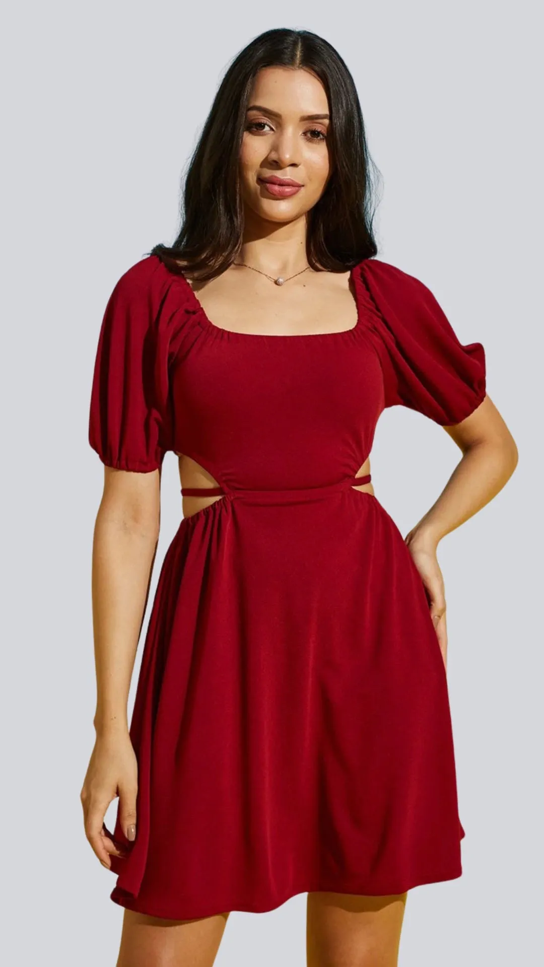 Seductive Lace Tie Back Mini Dress