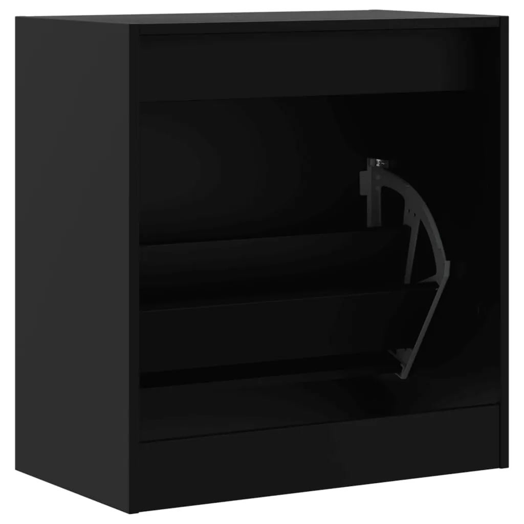 Shoe Cabinet Black 60x34x63.5 cm Engineered Wood