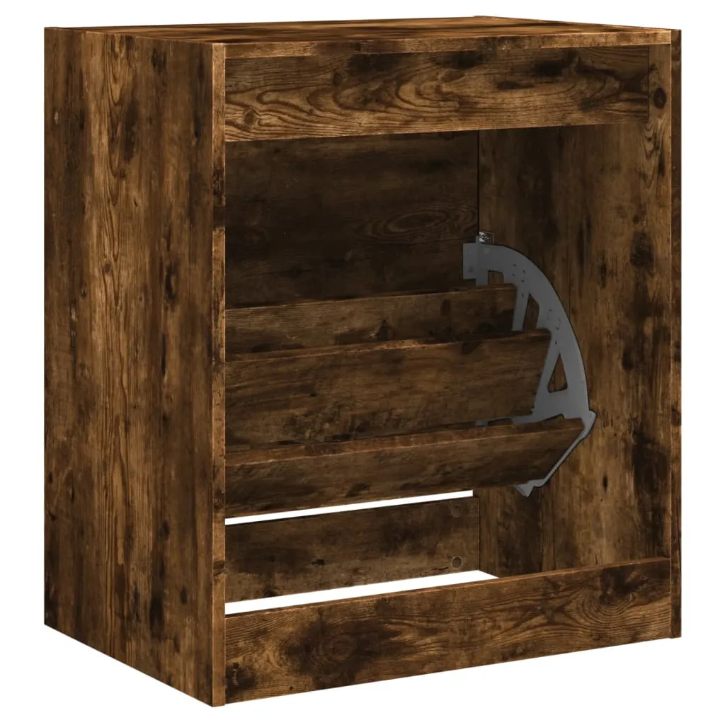 Shoe Cabinet Smoked Oak 60x42x69 cm Engineered Wood