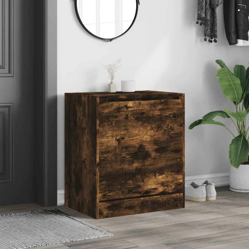 Shoe Cabinet Smoked Oak 60x42x69 cm Engineered Wood