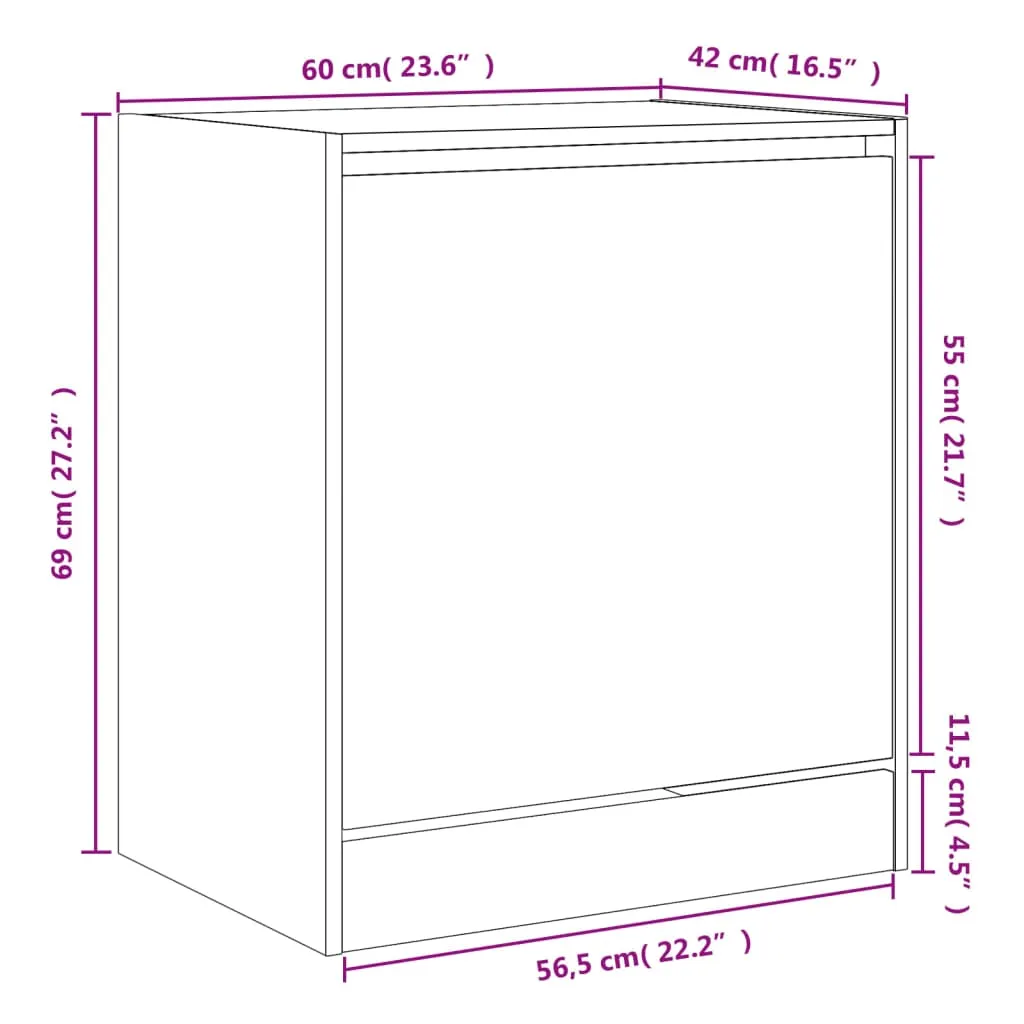 Shoe Cabinet Smoked Oak 60x42x69 cm Engineered Wood
