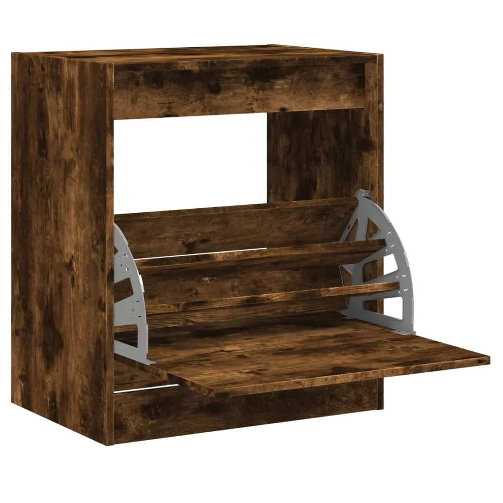 Shoe Cabinet Smoked Oak 60x42x69 cm Engineered Wood