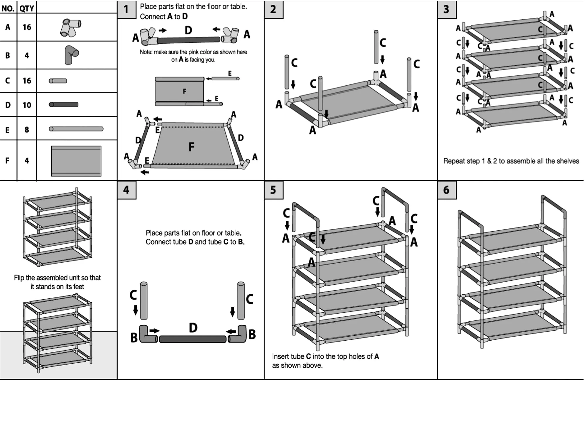 Shoe Rack Shelf with Laminated Liner