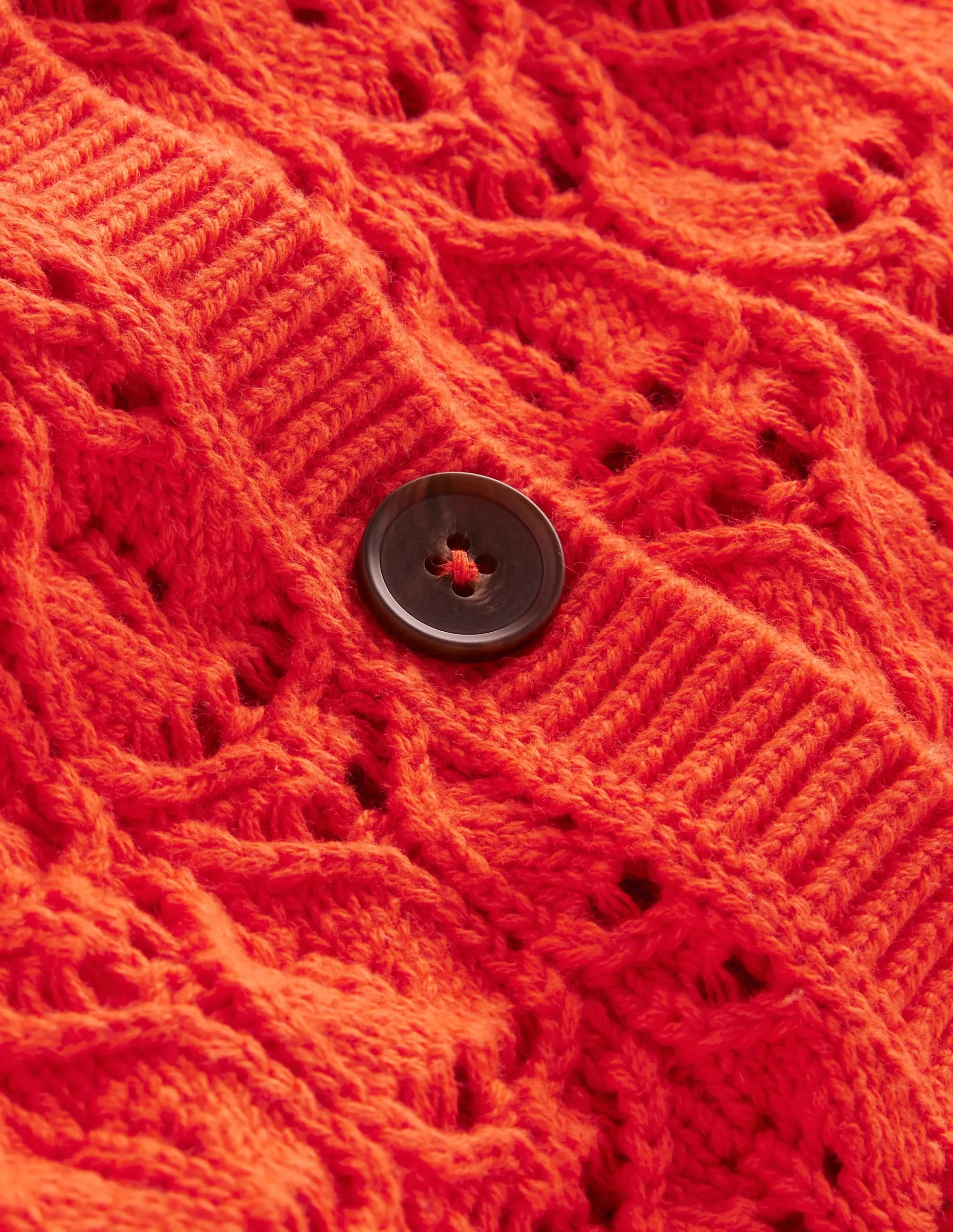 Short Sleeve Crochet Cardigan-Gladioli Orange