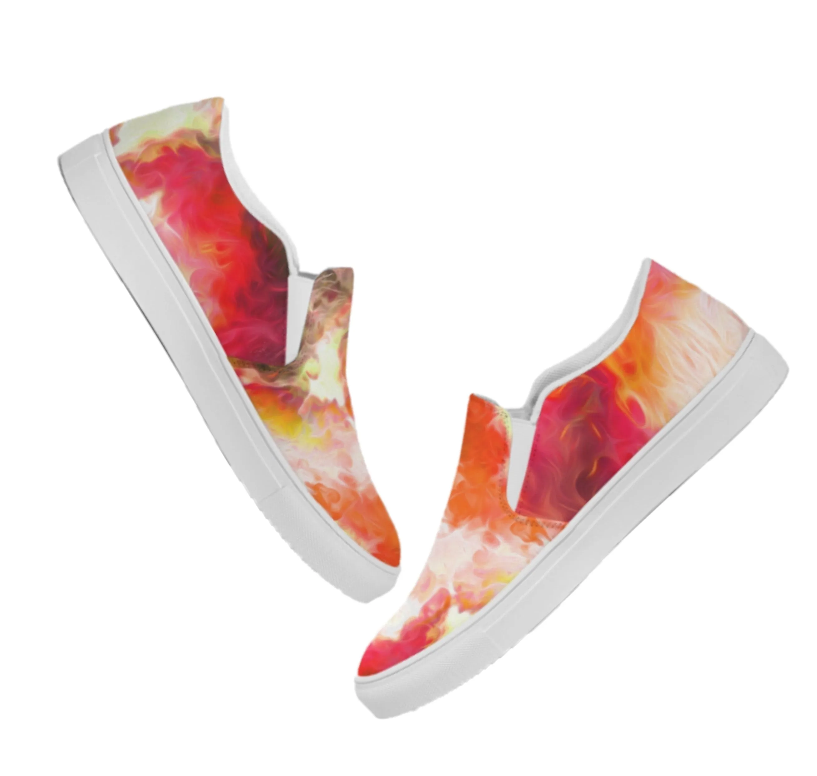 Slip-on Sneakers Shoes for Girls. Tie Dye Printed Keds. Canvas Shoes to Dance in. WickedYo