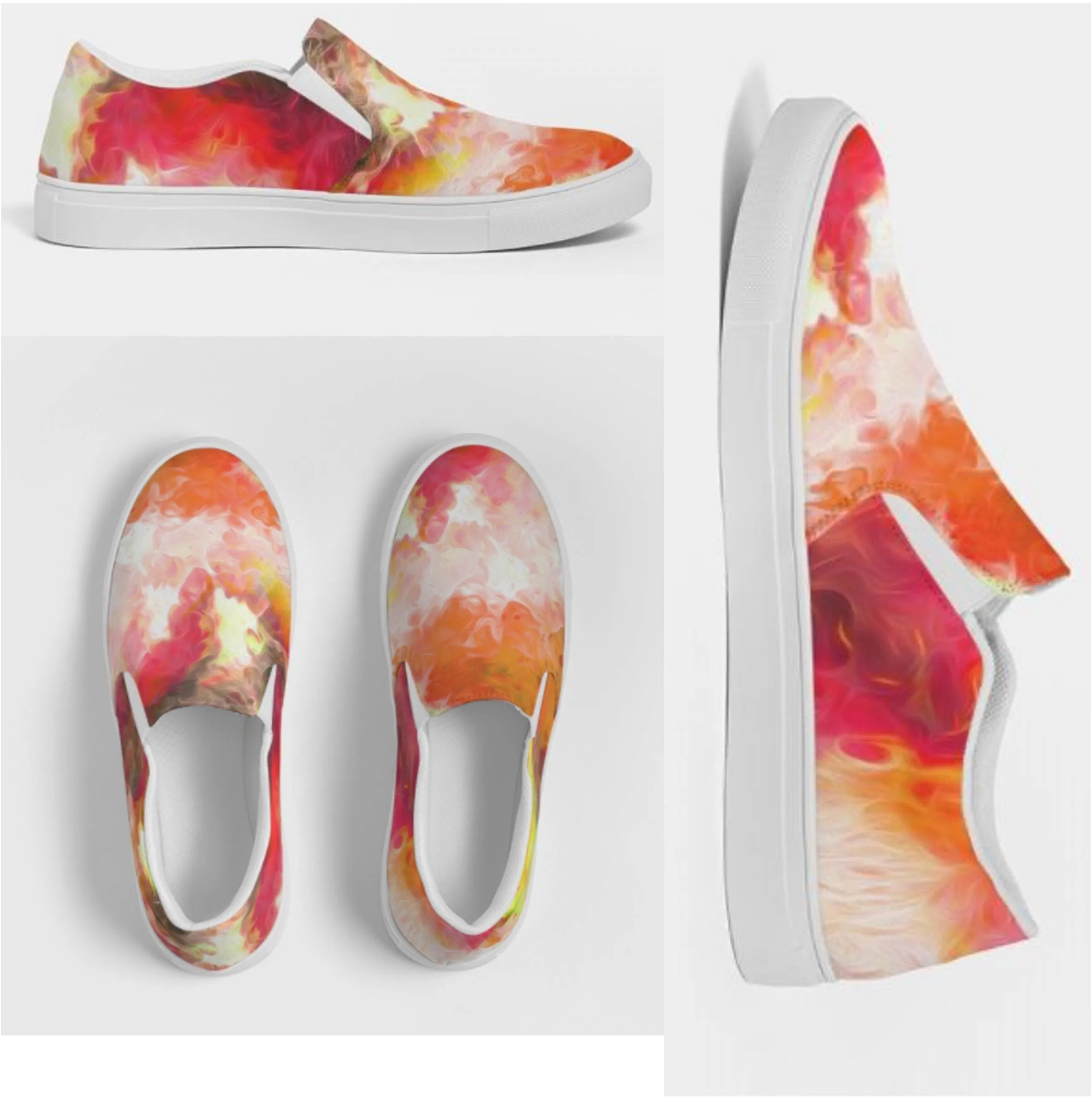 Slip-on Sneakers Shoes for Girls. Tie Dye Printed Keds. Canvas Shoes to Dance in. WickedYo