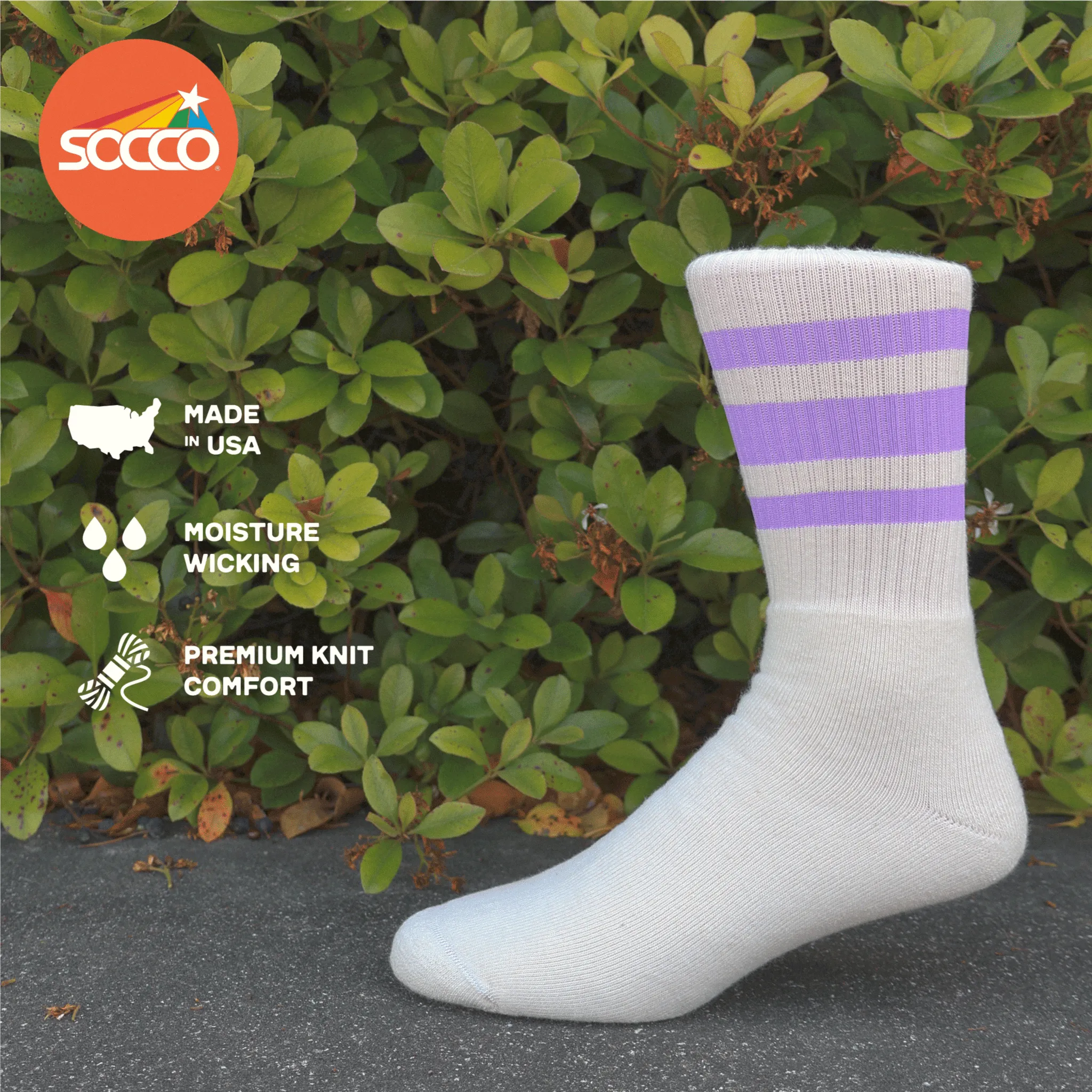 SOCCO Naturals | Lilac Striped Socks