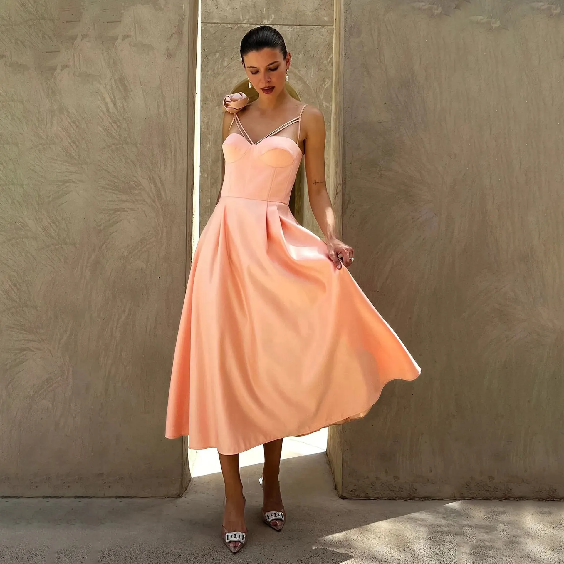 Spaghetti Strap Sleeveless Prom Dress