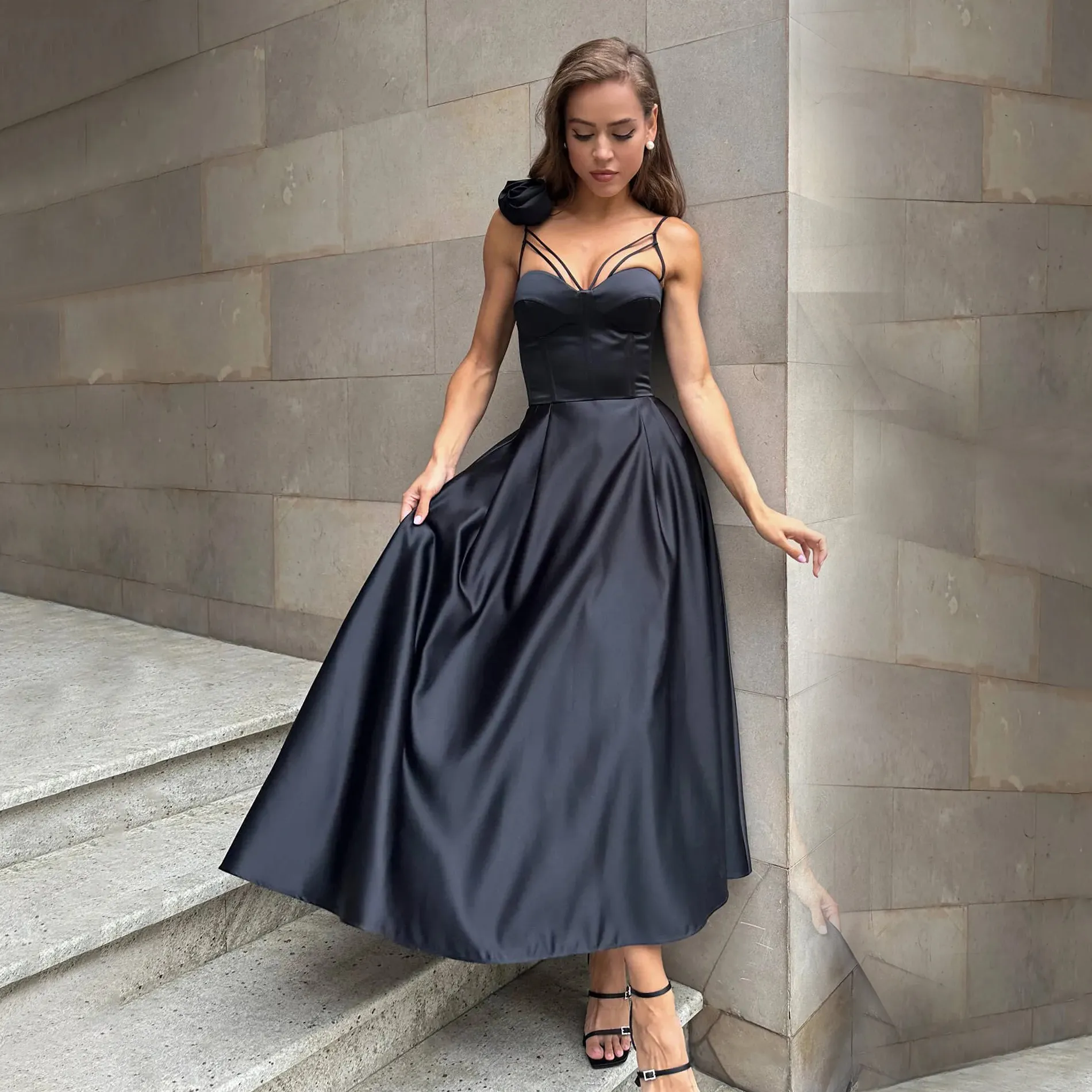 Spaghetti Strap Sleeveless Prom Dress