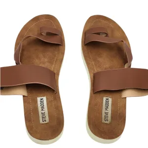 Steve Madden Sandals Womens 9 ABIA Shoes Brown Faux Leather Slip On Summer