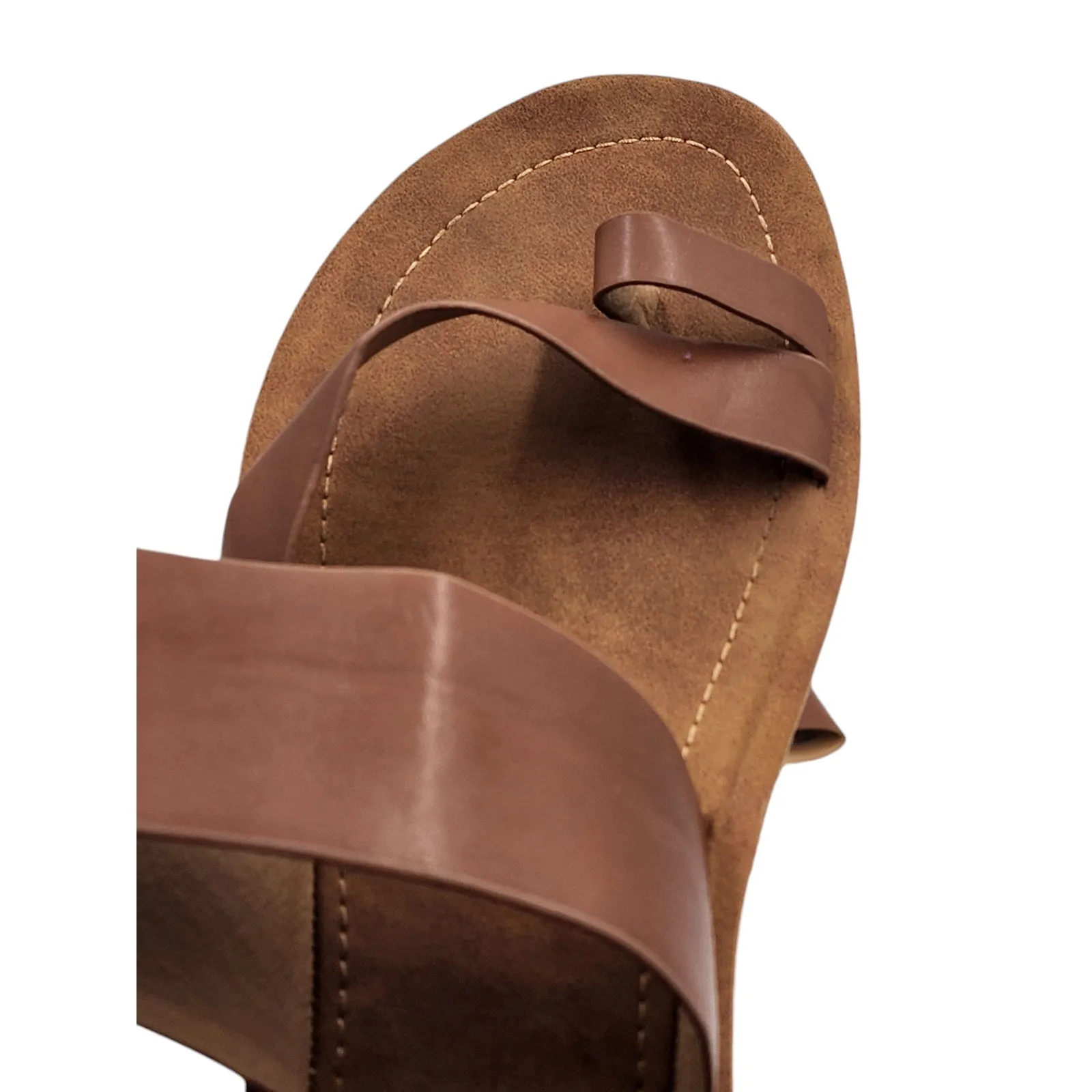 Steve Madden Sandals Womens 9 ABIA Shoes Brown Faux Leather Slip On Summer