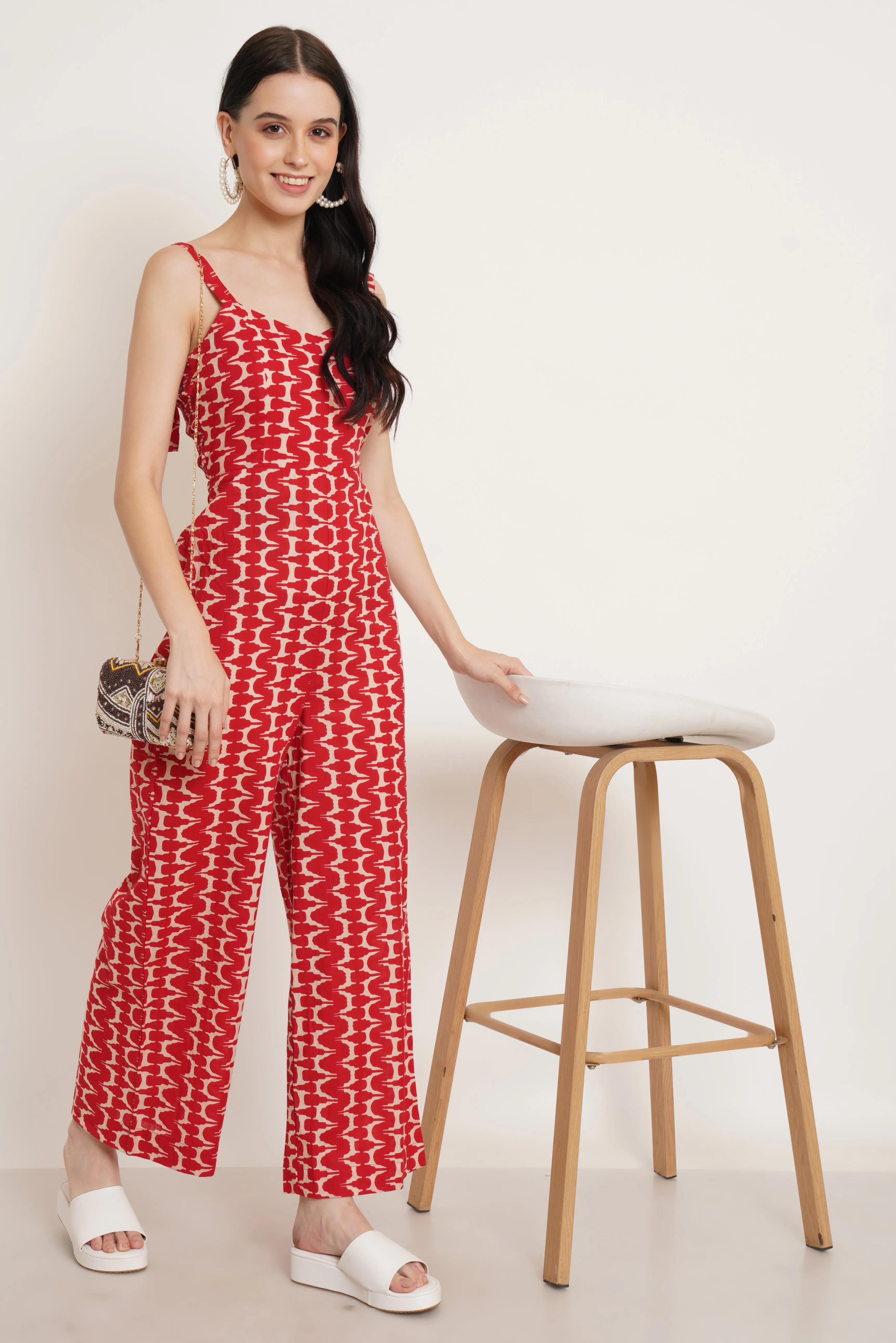 Strappy Cotton Jumpsuit for Women