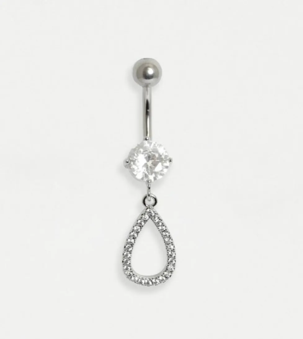 Stunning Surgical Steel Teardrop Navel Bar for Party Shoes and Birthday Cards - Durable and Eye-Catching - Boxed Gift Set for Her