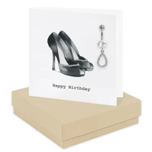 Stunning Surgical Steel Teardrop Navel Bar for Party Shoes and Birthday Cards - Durable and Eye-Catching - Boxed Gift Set for Her