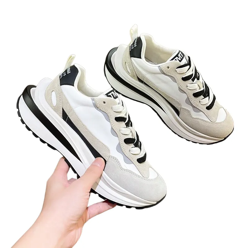 Stylish Sneakers Genuine Leather For Women / Casual Luminous Chunky Footwear Mixed Colors