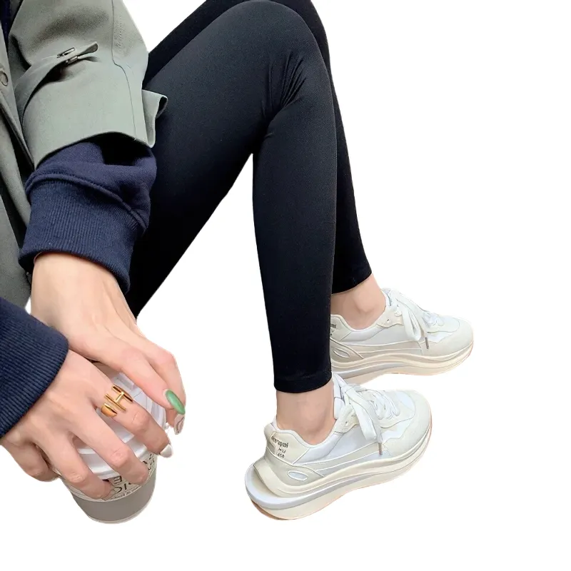 Stylish Sneakers Genuine Leather For Women / Casual Luminous Chunky Footwear Mixed Colors