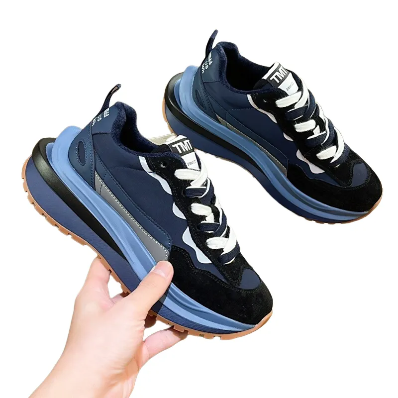Stylish Sneakers Genuine Leather For Women / Casual Luminous Chunky Footwear Mixed Colors
