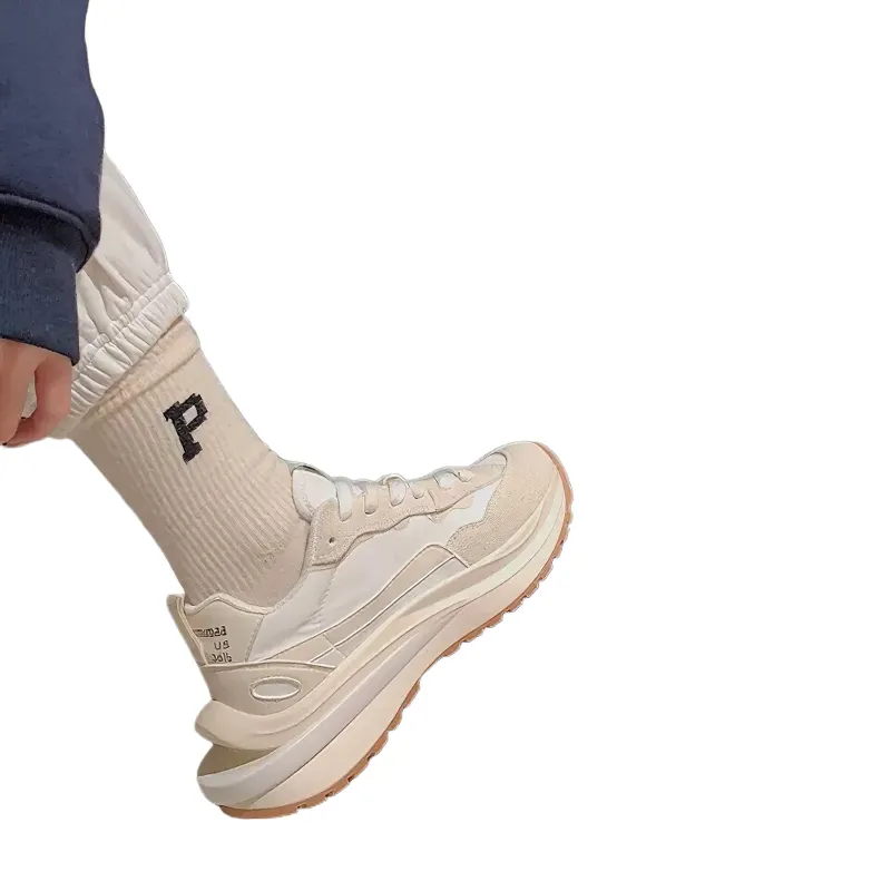 Stylish Sneakers Genuine Leather For Women / Casual Luminous Chunky Footwear Mixed Colors