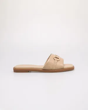 Tomaz YX221 Ladies Quilted Horsebit Flats (Khaki)