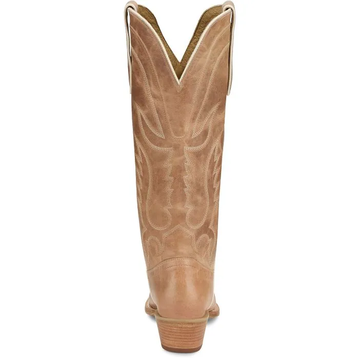 Tony Lama Women's Jess 15" Western Boot in Bone Goat