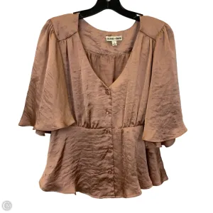 Top Short Sleeve By Clothes Mentor In Rose Gold, Size: L