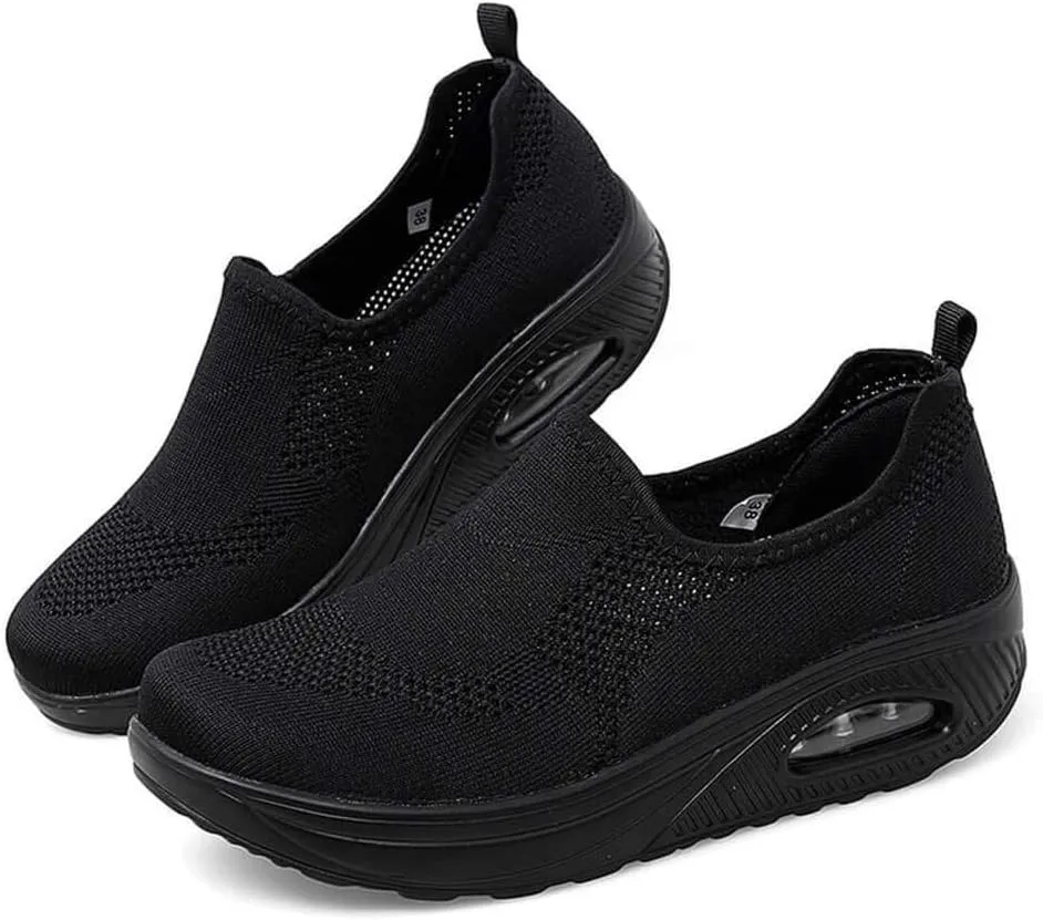 VARSKARC Women's Breathable Casual Air Cushion Slip-on Shoes Walking Running Athletic Sport Shoes