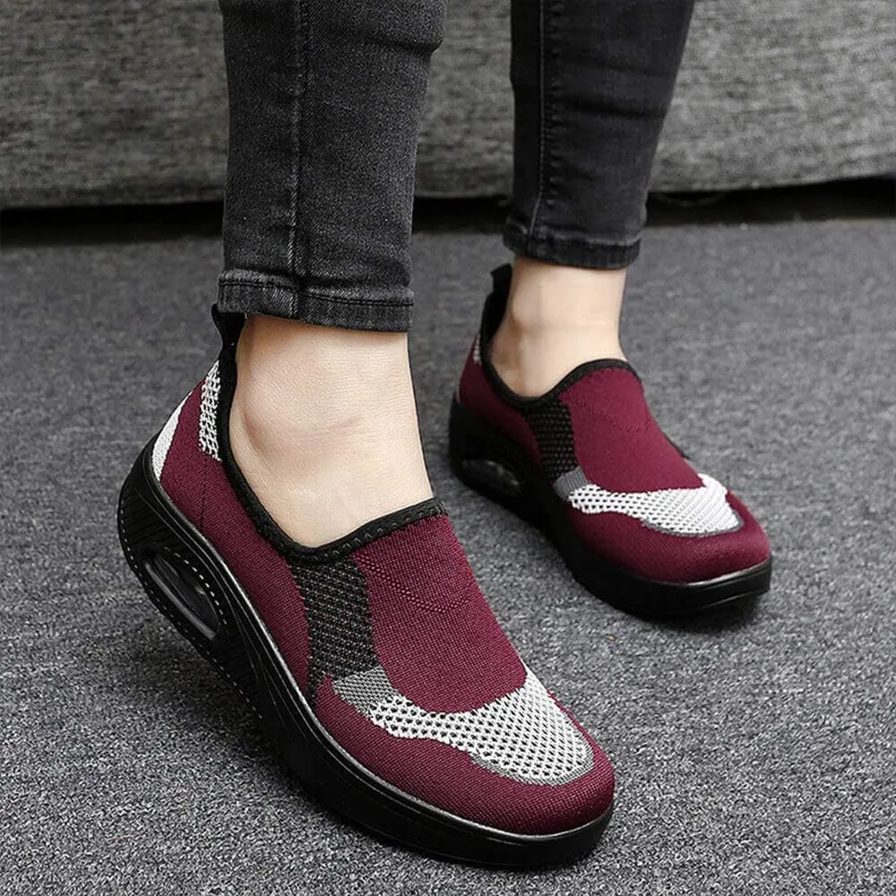 VARSKARC Women's Breathable Casual Air Cushion Slip-on Shoes Walking Running Athletic Sport Shoes