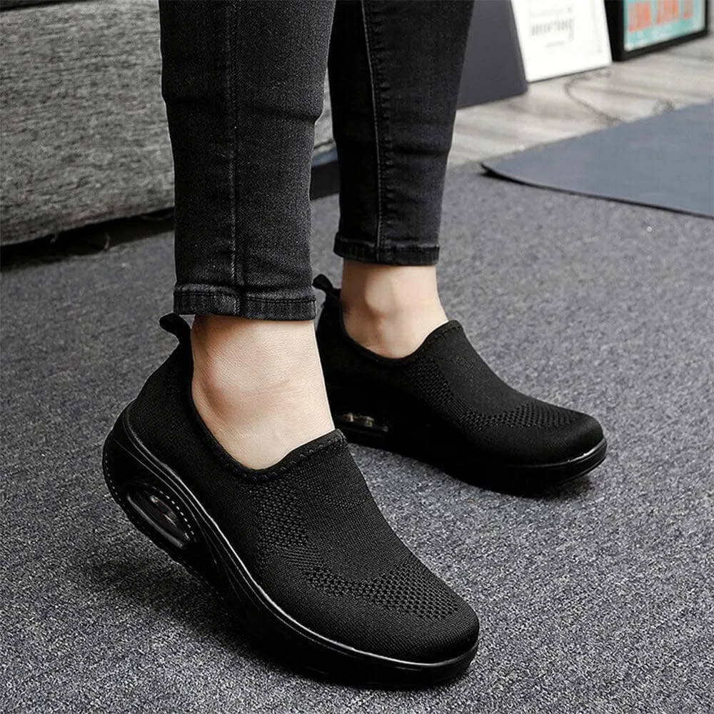 VARSKARC Women's Breathable Casual Air Cushion Slip-on Shoes Walking Running Athletic Sport Shoes