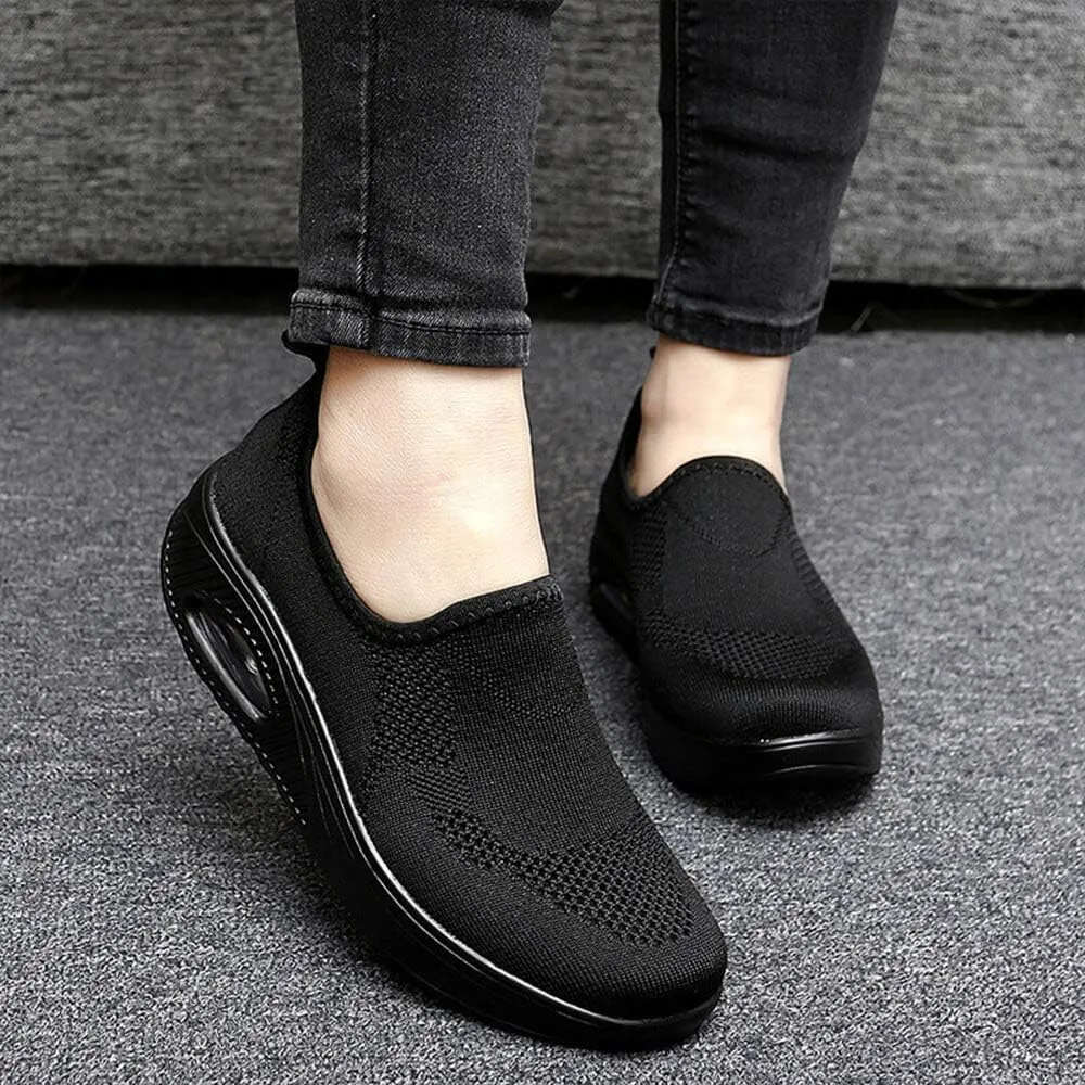 VARSKARC Women's Breathable Casual Air Cushion Slip-on Shoes Walking Running Athletic Sport Shoes